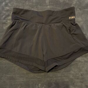 PINK Victoria's Secret Black Athletic Shorts with Wide Waistband